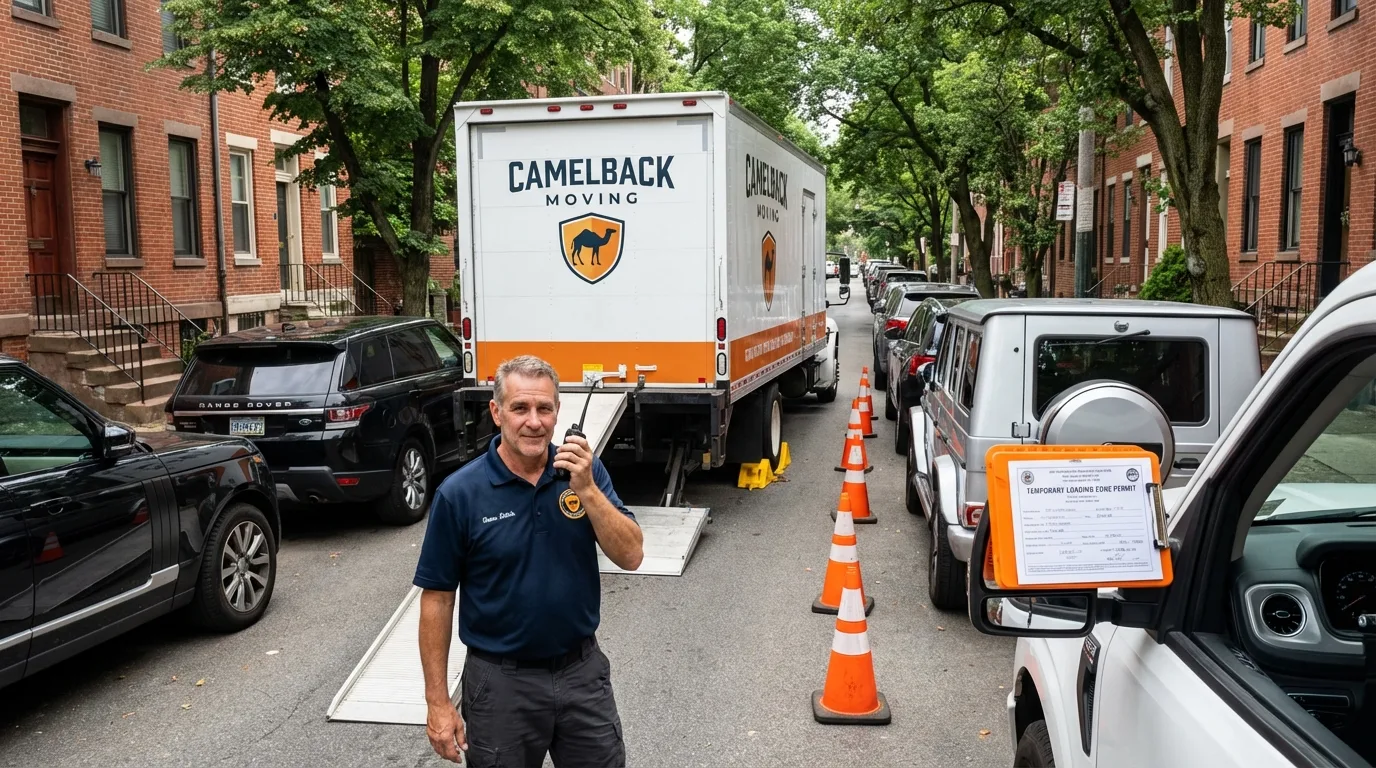 City street loading permit setup in New Oxford, PA